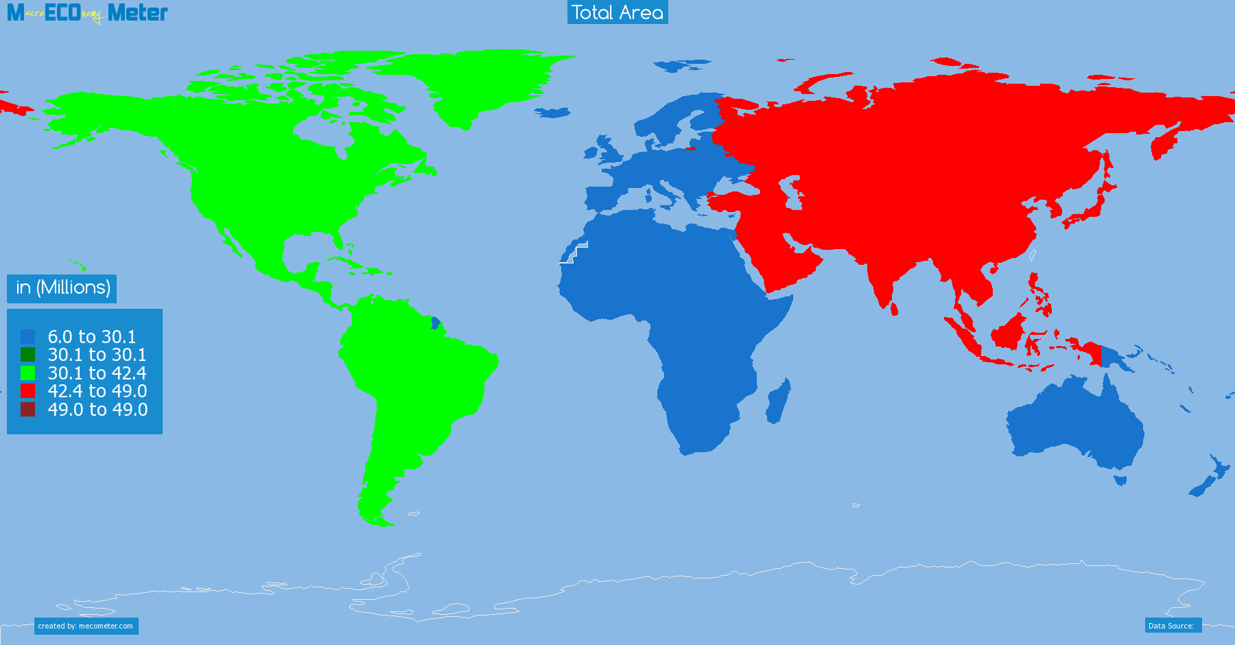 Total Area by continent