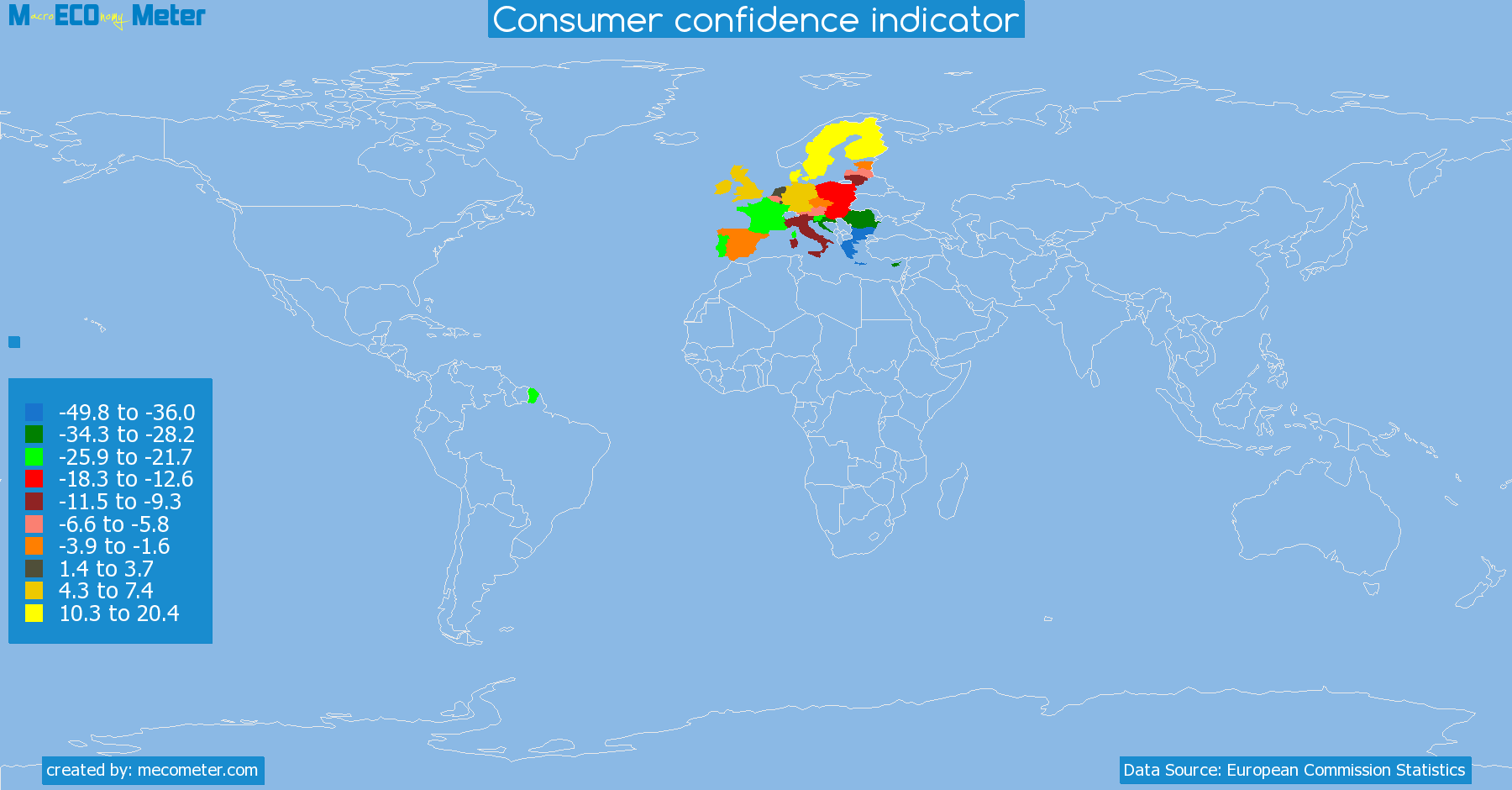 list of countries by Consumer confidence indicator