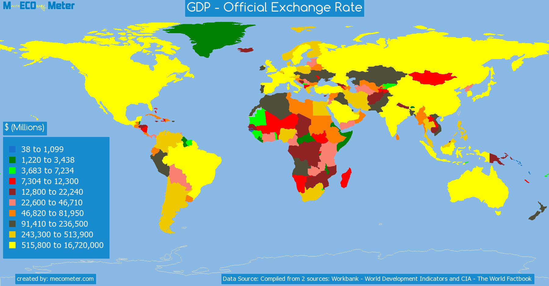 list of countries by GDP - Official Exchange Rate