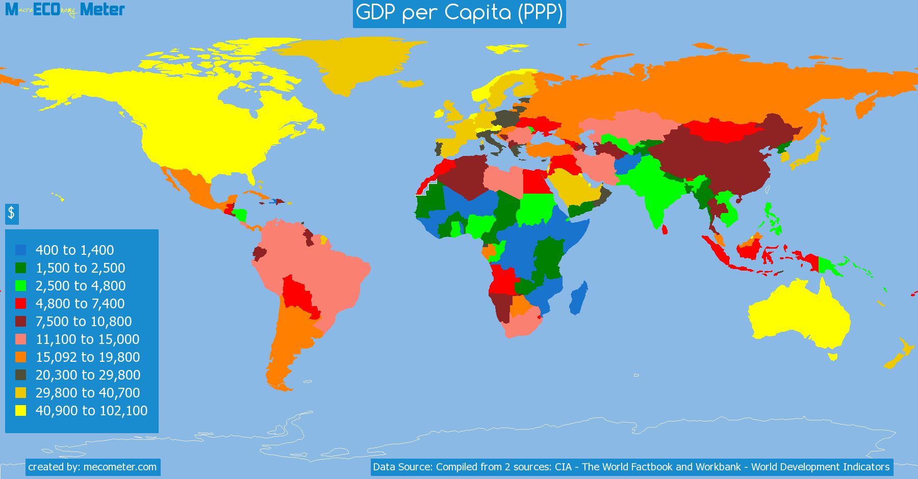 list of countries by GDP per Capita (PPP)