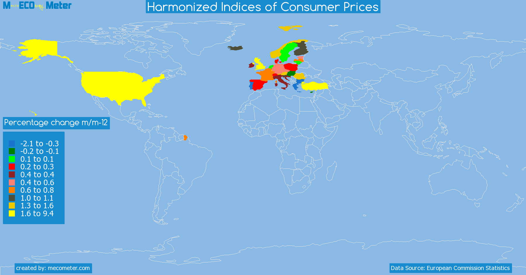list of countries by Harmonized Indices of Consumer Prices