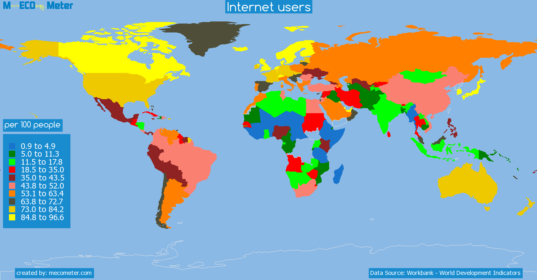 list of countries by Internet users