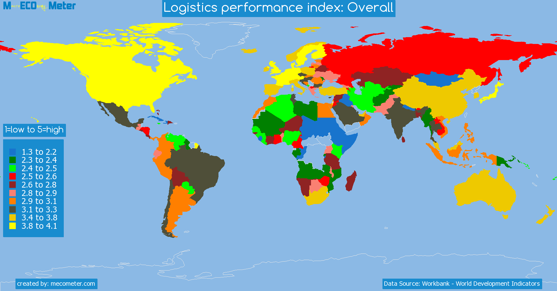 list of countries by Logistics performance index: Overall